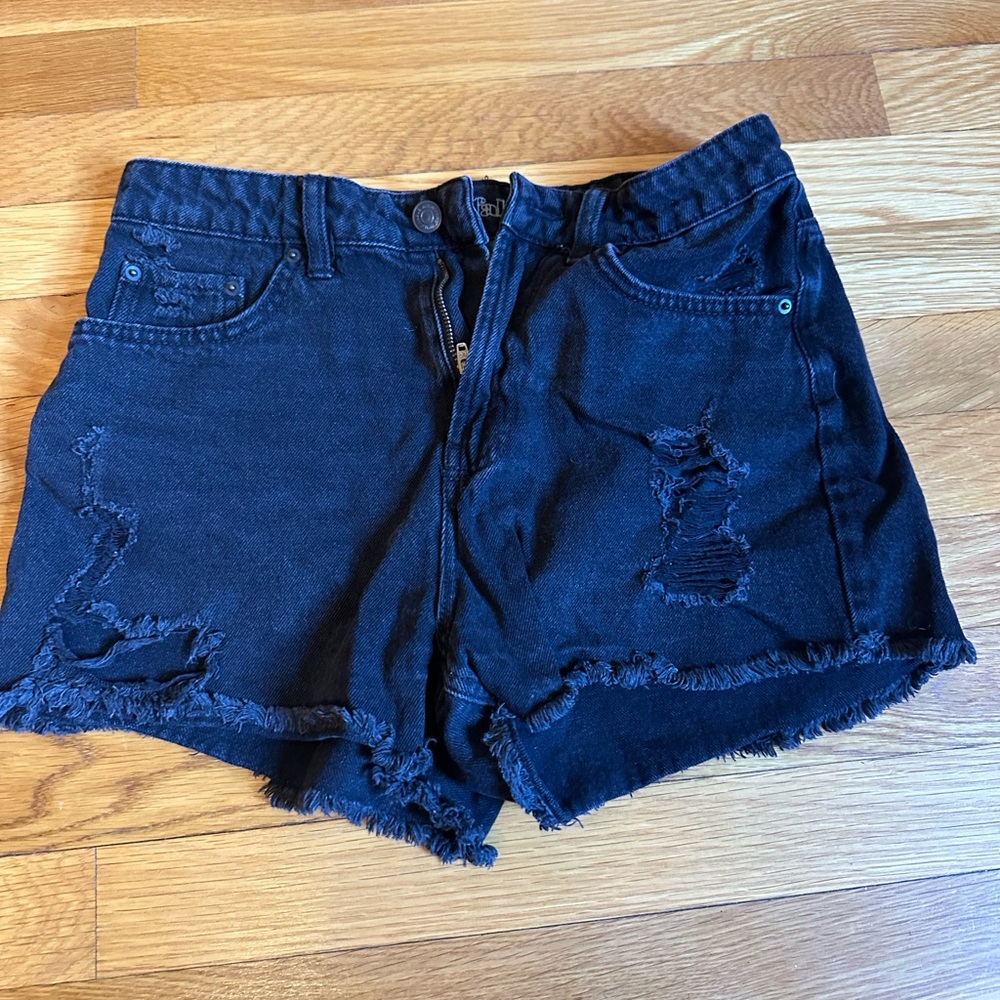 Black Denim Shorts